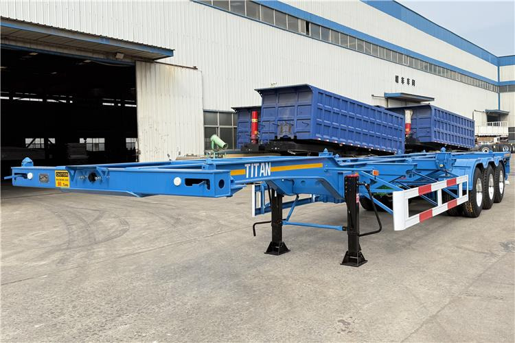 TITAN 3 Axle 40 foot Container Trailer for Sale In Senegal - Poluprikolica sa golom šasijom: slika 1 TITAN 3 Axle 40 foot Container Trailer for Sale In Senegal - Poluprikolica sa golom šasijom: slika 1