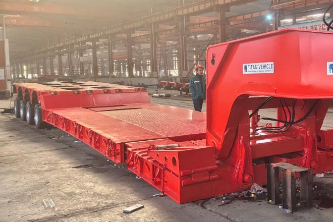 TITAN 4 Axle Extendable Lowboy Trailer for Sale in Nigeria - Niska poluprikolica za prevoz: slika 3 TITAN 4 Axle Extendable Lowboy Trailer for Sale in Nigeria - Niska poluprikolica za prevoz: slika 3