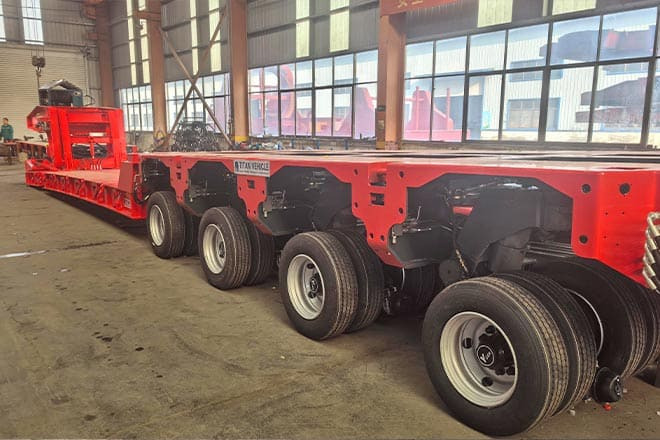 TITAN 4 Axle Extendable Lowboy Trailer for Sale in Nigeria - Niska poluprikolica za prevoz: slika 2 TITAN 4 Axle Extendable Lowboy Trailer for Sale in Nigeria - Niska poluprikolica za prevoz: slika 2