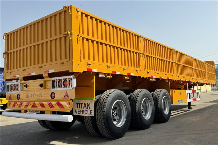 TITAN Tri Axle Side Wall Semi Trailer with 60 Ton Capcaity for Sale In Senegal - Plato poluprikolica: slika 3 TITAN Tri Axle Side Wall Semi Trailer with 60 Ton Capcaity for Sale In Senegal - Plato poluprikolica: slika 3