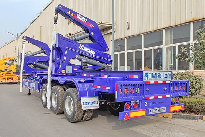 Novu Poluprikolica za prevoz kontejnera/ Poluprikolica sa promenjivim sandukom za prevoz kontejnera XCMG 40 Ft Container Side Loader Trailer for Sale in Papua New Guinea: slika 8