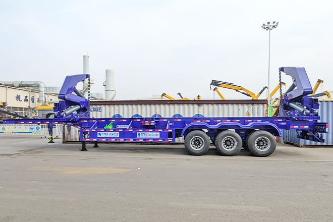 XCMG 40Ft Shipping Container Side Loader for Sale in Argentina - Poluprikolica za prevoz kontejnera/ Poluprikolica sa promenjivim sandukom: slika 1 XCMG 40Ft Shipping Container Side Loader for Sale in Argentina - Poluprikolica za prevoz kontejnera/ Poluprikolica sa promenjivim sandukom: slika 1
