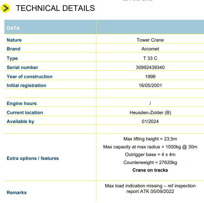 Arcomet T 33 C - Brzomontirajući kran: slika 2 Arcomet T 33 C - Brzomontirajući kran: slika 2