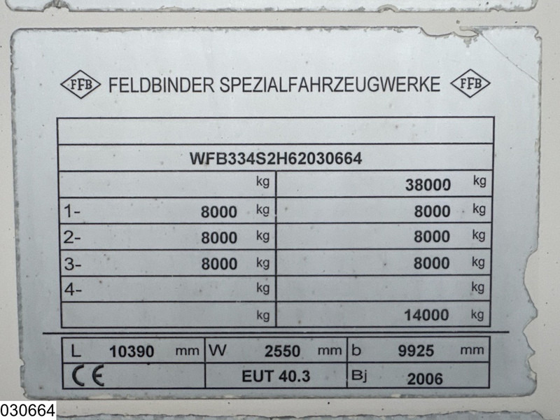 Feldbinder Silo 40.000 Liter, 3 Comp - Poluprikolica cisterna: slika 4 Feldbinder Silo 40.000 Liter, 3 Comp - Poluprikolica cisterna: slika 4