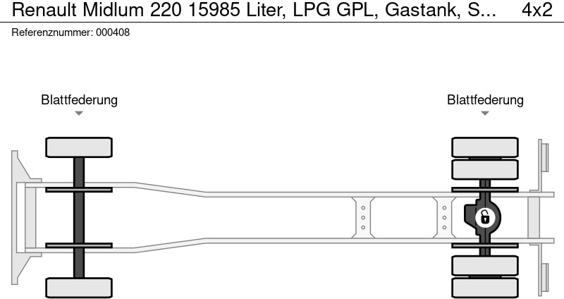 Kamion cisterna Renault Midlum 220 15985 Liter, LPG GPL, Gastank, Steel suspension: slika 15