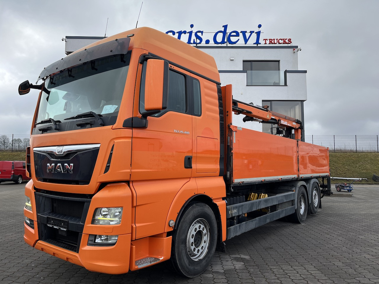 MAN TGX 26.480 6x2 Atlas 145.2 Baustoff - Kamion sa dizalicom, Kamion sa tovarnim sandukom: slika 1 MAN TGX 26.480 6x2 Atlas 145.2 Baustoff - Kamion sa dizalicom, Kamion sa tovarnim sandukom: slika 1