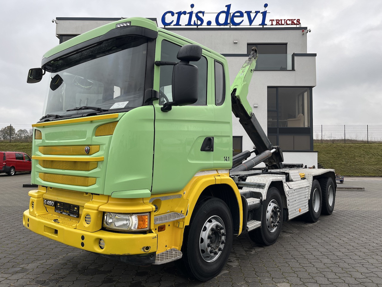 Scania G 450 8x4 Trösch Abrollkipper - Kamion sa hidrauličnom kukom: slika 1 Scania G 450 8x4 Trösch Abrollkipper - Kamion sa hidrauličnom kukom: slika 1
