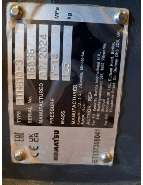 Komatsu JTHB10-3 - Hidraulični čekić za Građevinska mašina: slika 2 Komatsu JTHB10-3 - Hidraulični čekić za Građevinska mašina: slika 2