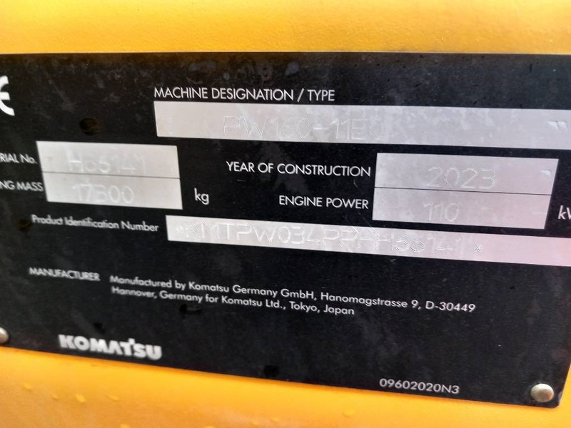 Komatsu PW160-11E0 - Bager točkaš: slika 4 Komatsu PW160-11E0 - Bager točkaš: slika 4