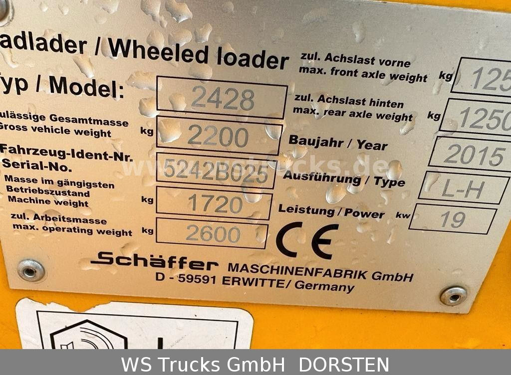Schäffer 2428 SLT Fahrerschutzkabine , Gabel , Schaufel - Utovarivač točkaš: slika 4 Schäffer 2428 SLT Fahrerschutzkabine , Gabel , Schaufel - Utovarivač točkaš: slika 4
