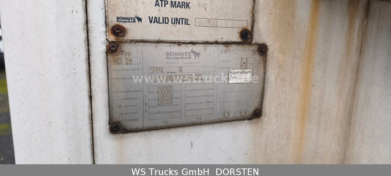 Schmitz Cargobull KO18 TKing SL 100 Rohrbahn Fleisch - Prikolica hladnjače: slika 5 Schmitz Cargobull KO18 TKing SL 100 Rohrbahn Fleisch - Prikolica hladnjače: slika 5