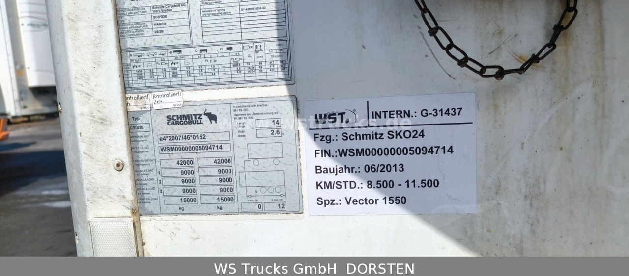Poluprikolica hladnjače Schmitz Cargobull SKO 24 Kühlauflieger Vector 1550 Strom/Diesel: slika 7