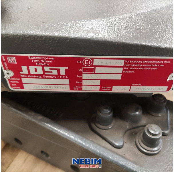 Rezervni deo za Kamion Volvo Volvo - 20424368 - Koppelschotel Jost JSK42 150MM: slika 6