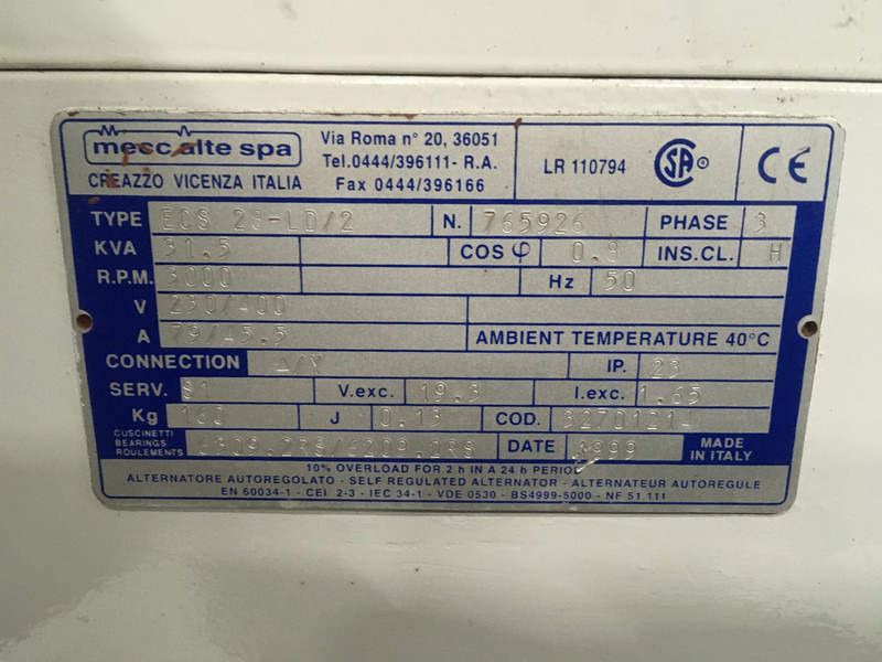 Lombardini LDW 1204 GENERATOR 31.5 KVA USED - Set generatora: slika 5 Lombardini LDW 1204 GENERATOR 31.5 KVA USED - Set generatora: slika 5