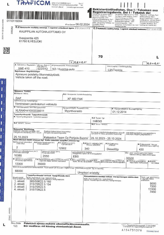 Kamion sa tovarnim sandukom DAF XF460: slika 10