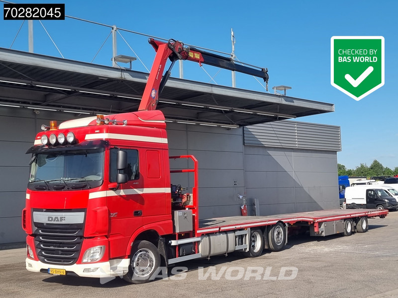 DAF XF 440 6X2 NL-Truck Transporter HMF 900-K2 Kran Winch Lift-Lenkachse Euro 6 - Kamion sa tovarnim sandukom, Kamion sa dizalicom: slika 1 DAF XF 440 6X2 NL-Truck Transporter HMF 900-K2 Kran Winch Lift-Lenkachse Euro 6 - Kamion sa tovarnim sandukom, Kamion sa dizalicom: slika 1