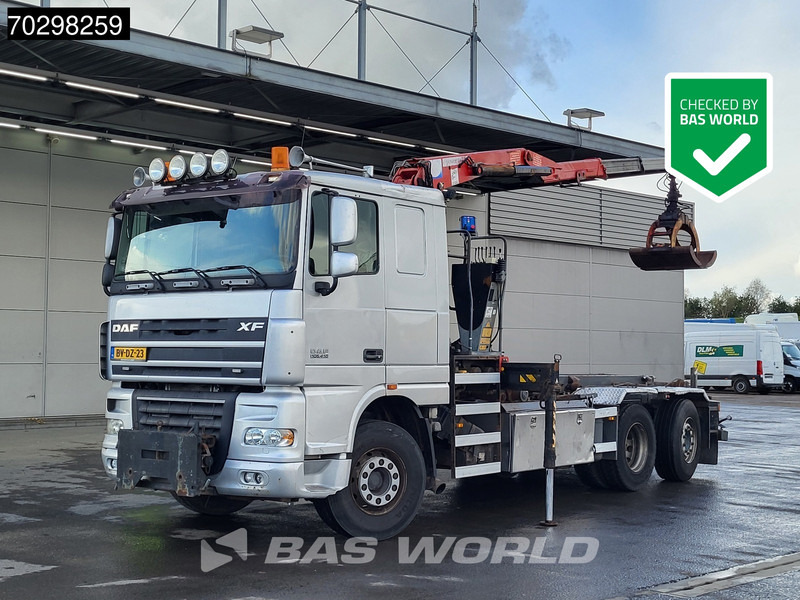 DAF XF105.410 XF 6X2 NL-Truck HMF 1643 Z2 Crane 24T Container system Lift+Steering-Axle Euro 5 - Kamion sa kablovskim sistemom, Kamion sa dizalicom: slika 1 DAF XF105.410 XF 6X2 NL-Truck HMF 1643 Z2 Crane 24T Container system Lift+Steering-Axle Euro 5 - Kamion sa kablovskim sistemom, Kamion sa dizalicom: slika 1
