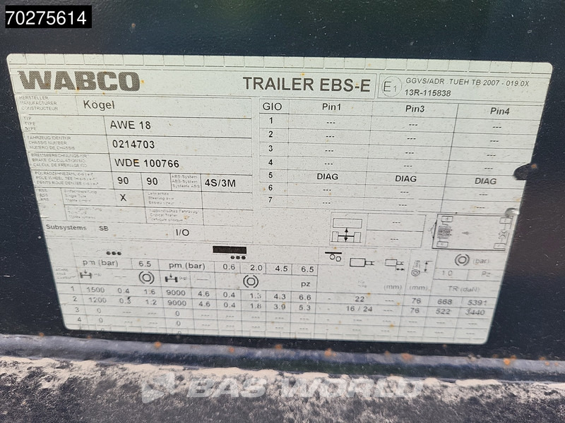 Prikolica za prevoz kontejnera/ Prikolica sa promenjivim sandukom Kögel AW 18: slika 18