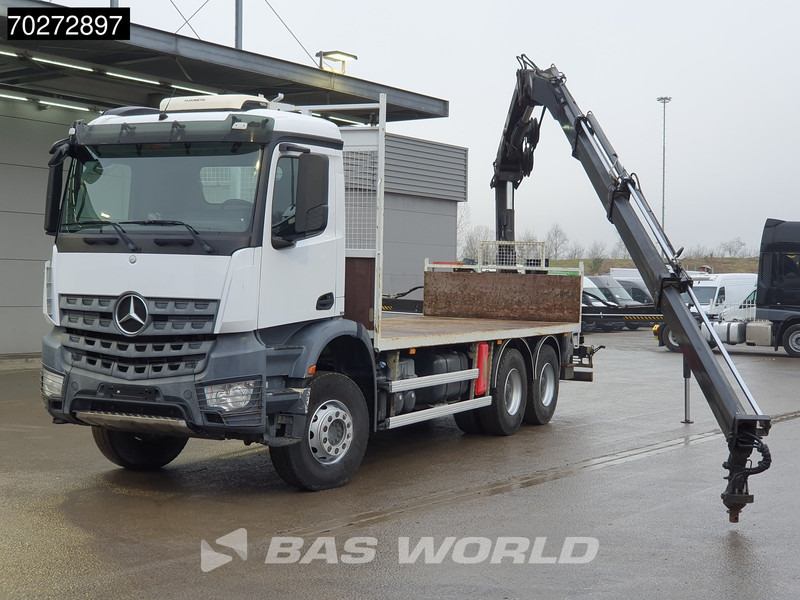 Kamion sa tovarnim sandukom, Kamion sa dizalicom Mercedes-Benz Arocs 2636 6X4 Hiab 144 E-3 Hipro Kran Crane Remote Full Steel Euro 6: slika 5
