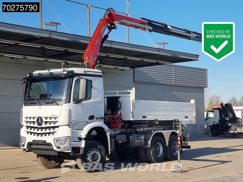 Mercedes-Benz Arocs 3348 6X6 Full Steel Retarder Fassi 25T/M Crane Kran Euro 6 - Istovarivač, Kamion sa dizalicom: slika 1 Mercedes-Benz Arocs 3348 6X6 Full Steel Retarder Fassi 25T/M Crane Kran Euro 6 - Istovarivač, Kamion sa dizalicom: slika 1