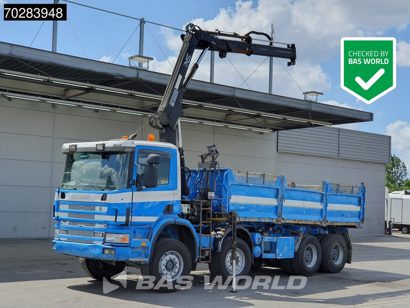 Scania G420 8X4 15m3 tipper Hiab 144 Crane Steelsuspension Manual Big-Axle Euro 3 - Istovarivač, Kamion sa dizalicom: slika 1 Scania G420 8X4 15m3 tipper Hiab 144 Crane Steelsuspension Manual Big-Axle Euro 3 - Istovarivač, Kamion sa dizalicom: slika 1