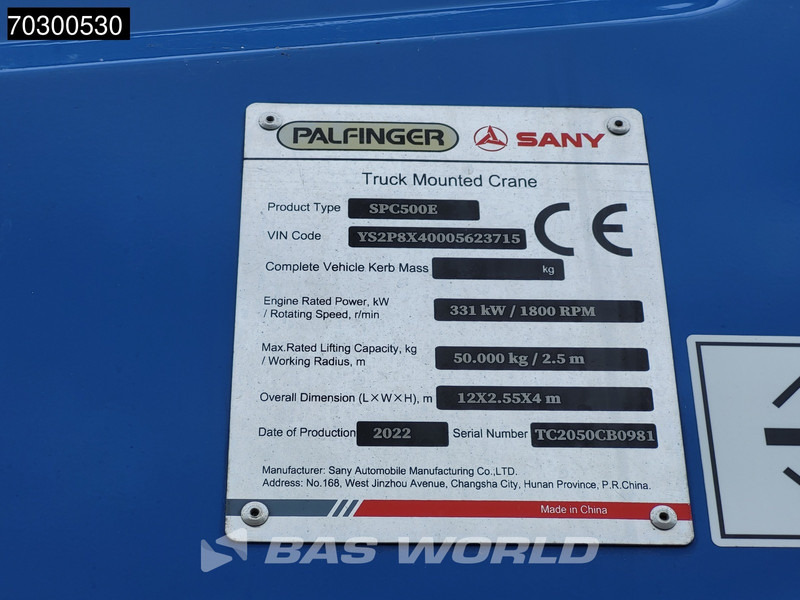 Kamion sa dizalicom Scania P450 P 8X4 Palfinger/SANY SPC500E Telescopic Crane Retarder Navi Automatic Euro 6: slika 17 Kamion sa dizalicom Scania P450 P 8X4 Palfinger/SANY SPC500E Telescopic Crane Retarder Navi Automatic Euro 6: slika 17