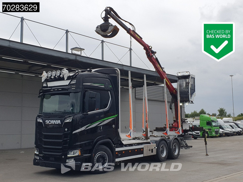 Scania S650 S 6X4 Tajfun LIV100K Kran Holztransport Retarder 3-Pedals Euro 6 - Šticar, Kamion sa dizalicom: slika 1 Scania S650 S 6X4 Tajfun LIV100K Kran Holztransport Retarder 3-Pedals Euro 6 - Šticar, Kamion sa dizalicom: slika 1
