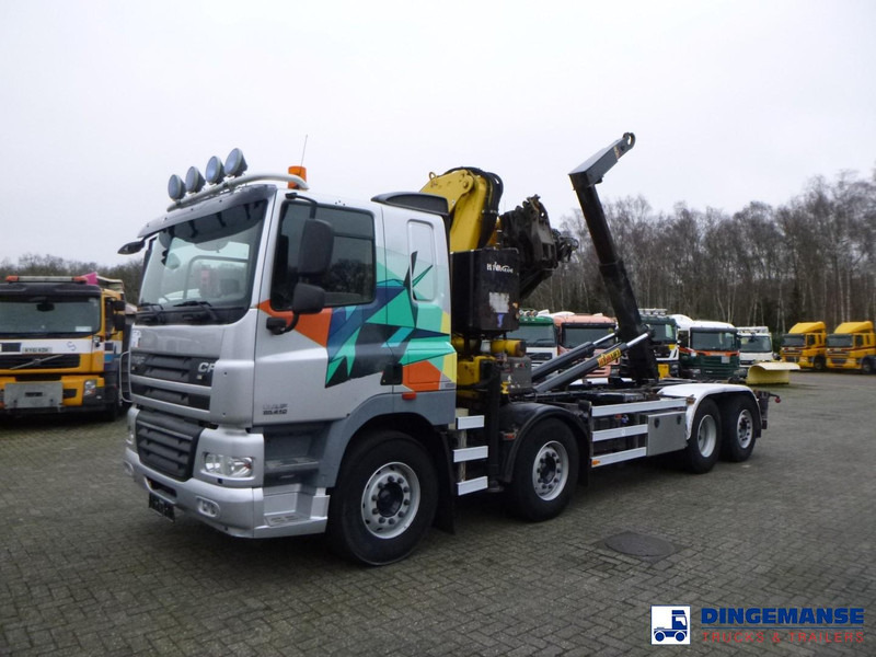 DAF CF 85.410 8x2 Hyva container hook + crane - Kamion sa dizalicom: slika 1 DAF CF 85.410 8x2 Hyva container hook + crane - Kamion sa dizalicom: slika 1