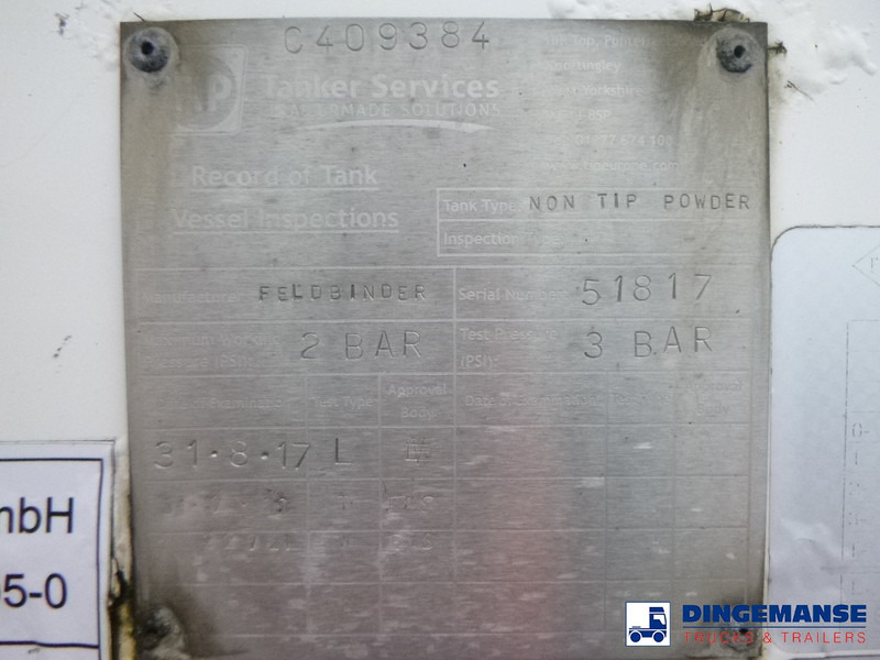 Poluprikolica cisterna Feldbinder Powder tank alu 36 m3 / 1 comp: slika 18