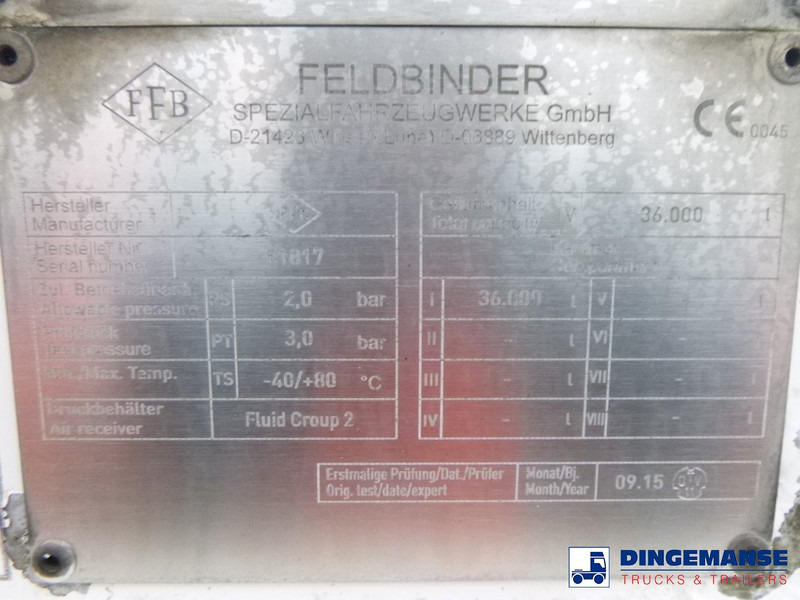 Poluprikolica cisterna Feldbinder Powder tank alu 36 m3 / 1 comp: slika 17