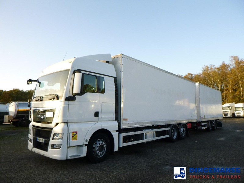 MAN TGX 26.440 6X2 high volume + Fruehauf closed box trailer - Kamion sa zatvorenim sandukom: slika 1 MAN TGX 26.440 6X2 high volume + Fruehauf closed box trailer - Kamion sa zatvorenim sandukom: slika 1