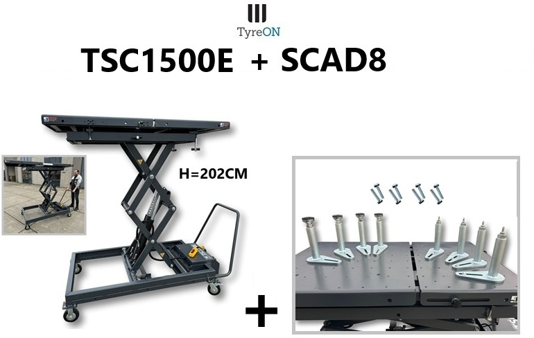230V mobile lifting table 1500 kg + 8 pcs height adapterset - Гаражна опрема: slika 1 230V mobile lifting table 1500 kg + 8 pcs height adapterset - Гаражна опрема: slika 1