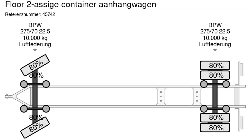 Prikolica za prevoz kontejnera/ Prikolica sa promenjivim sandukom Floor 2-assige container aanhangwagen: slika 10