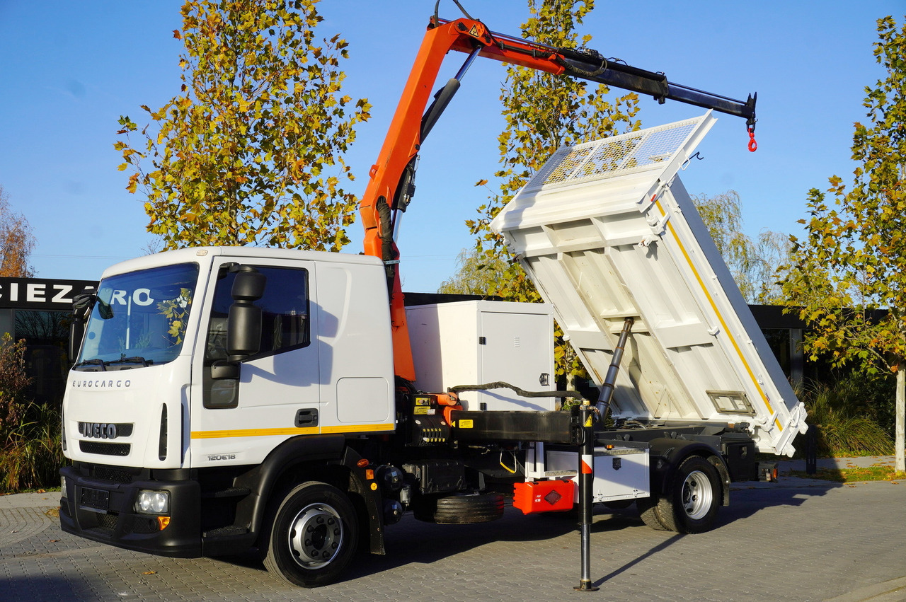 Istovarivač, Kamion sa dizalicom IVECO Eurocargo 120E18 Crane Palfinger / 3-way tipper / sleeper cab: slika 1