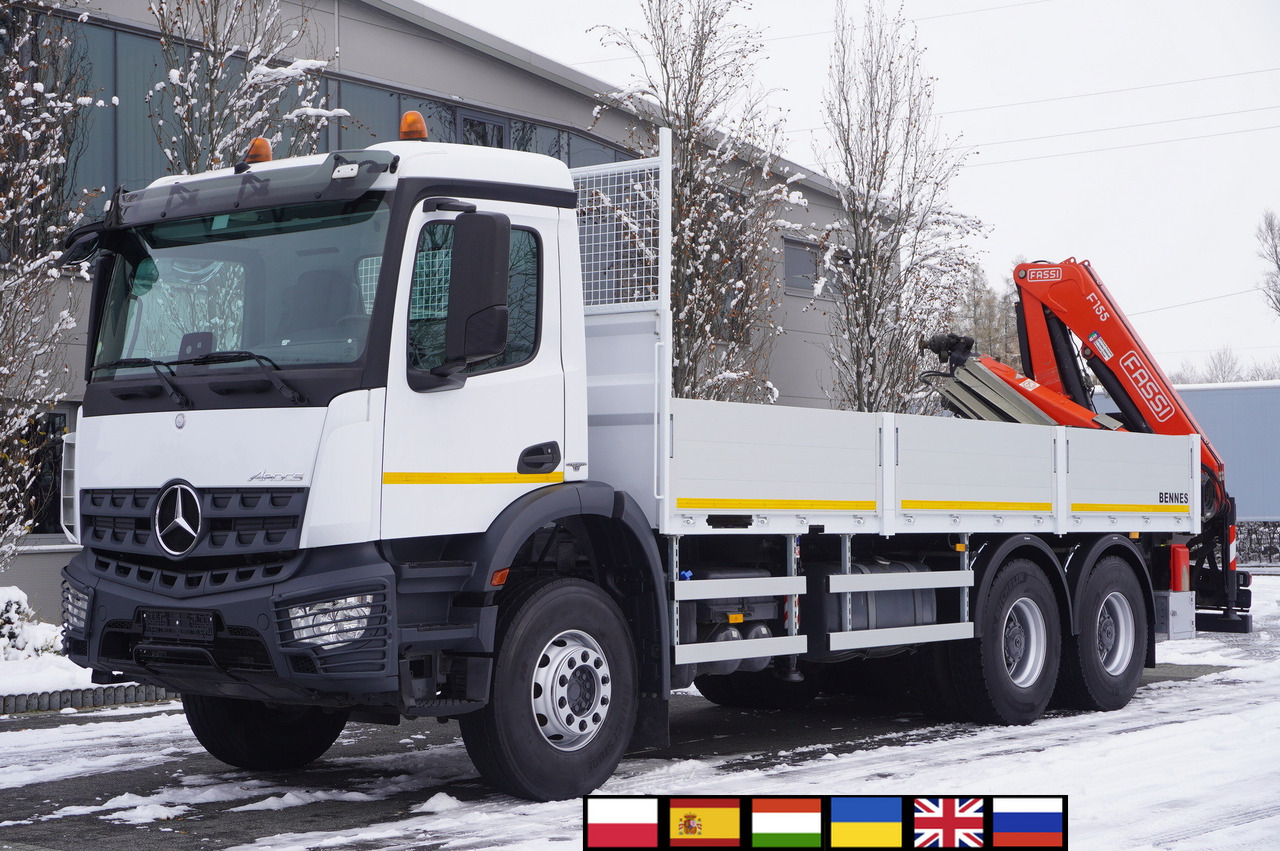MERCEDES-BENZ Arocs 2633 flatbed truck / Crane FASSI F155A.0.23 / REMOTE CONTROL / 230,000 km - Kamion sa dizalicom: slika 1 MERCEDES-BENZ Arocs 2633 flatbed truck / Crane FASSI F155A.0.23 / REMOTE CONTROL / 230,000 km - Kamion sa dizalicom: slika 1
