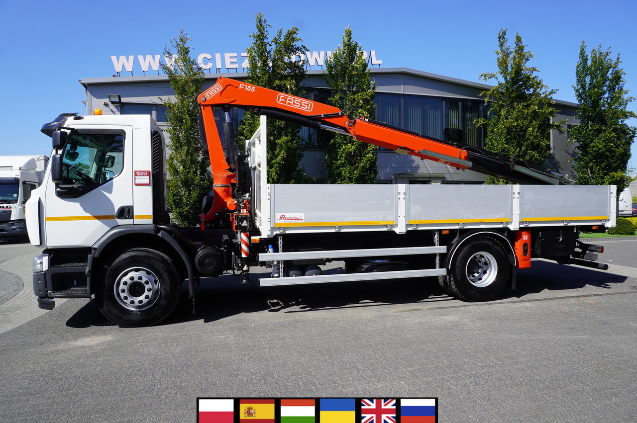 RENAULT C280 DTI 8 / FASSI crane 5.6 T / range 8 m / Flatbed 15 EPAL - Kamion sa tovarnim sandukom, Kamion sa dizalicom: slika 1 RENAULT C280 DTI 8 / FASSI crane 5.6 T / range 8 m / Flatbed 15 EPAL - Kamion sa tovarnim sandukom, Kamion sa dizalicom: slika 1