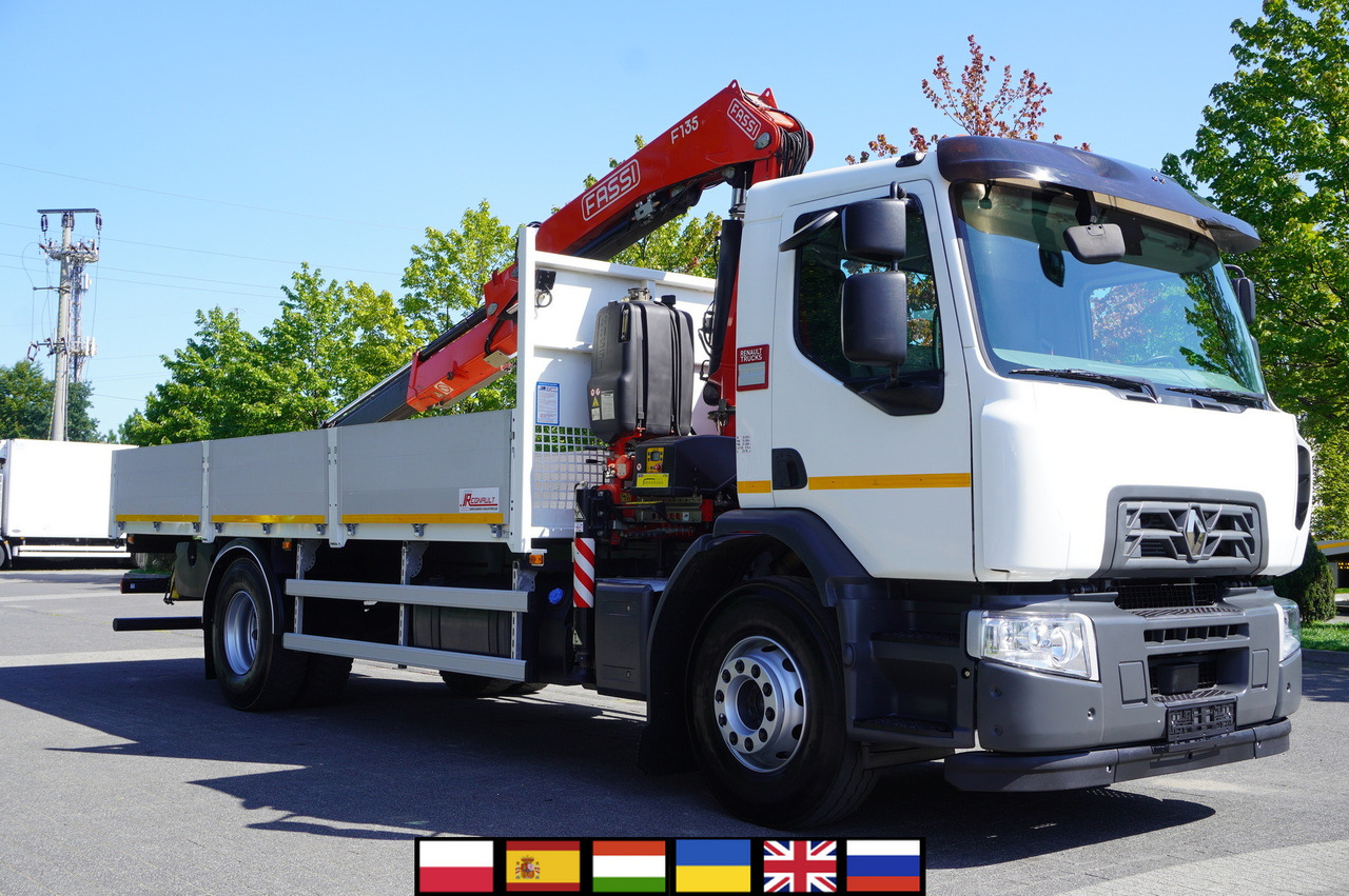 Kamion sa dizalicom RENAULT C280 DTI 8 / FASSI crane 5.6 T / range 8 m / Flatbed 15 EPAL: slika 1