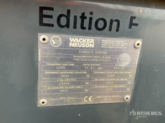 2019 Wacker Neuson DV90 9 ton 4x4 Swivel Dumper - Kiper: slika 2 2019 Wacker Neuson DV90 9 ton 4x4 Swivel Dumper - Kiper: slika 2