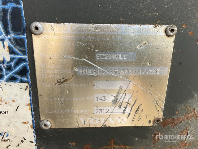 2012 Volvo EC290BLC - Bager guseničar: slika 3 2012 Volvo EC290BLC - Bager guseničar: slika 3