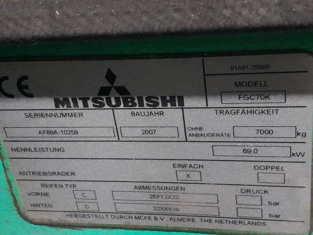 Gasni viljuškar Mitsubishi FGC70K: slika 8