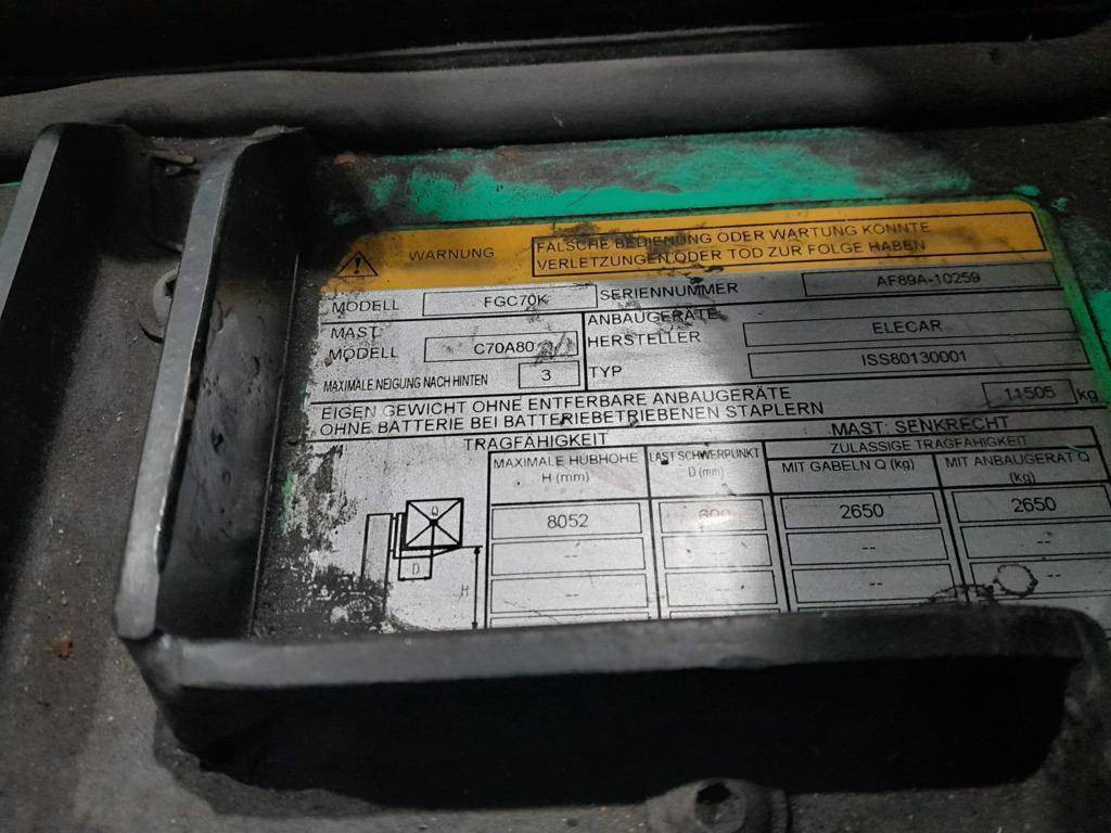 Gasni viljuškar Mitsubishi FGC70K: slika 7