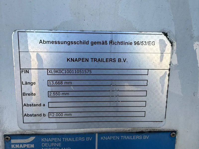 Lizing Knapen Trailers K100 Mega 98m3! Cargo Floor 10MM Liftas Schijfremmen Knapen Trailers K100 Mega 98m3! Cargo Floor 10MM Liftas Schijfremmen: slika 13