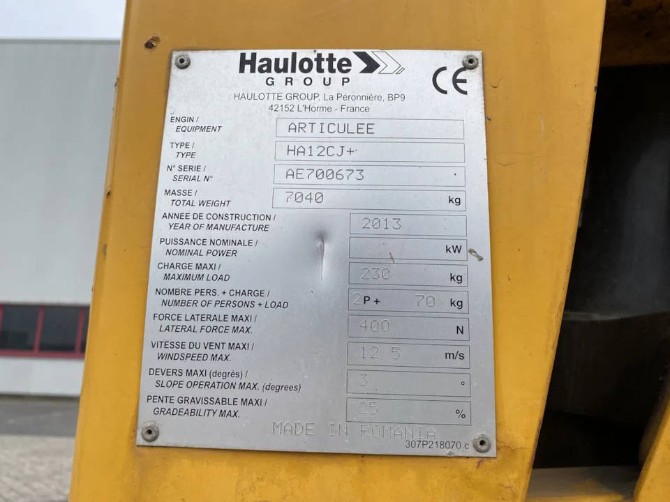 HAULOTTE HA 12 CJ+ - Zglobna platforma: slika 4 HAULOTTE HA 12 CJ+ - Zglobna platforma: slika 4