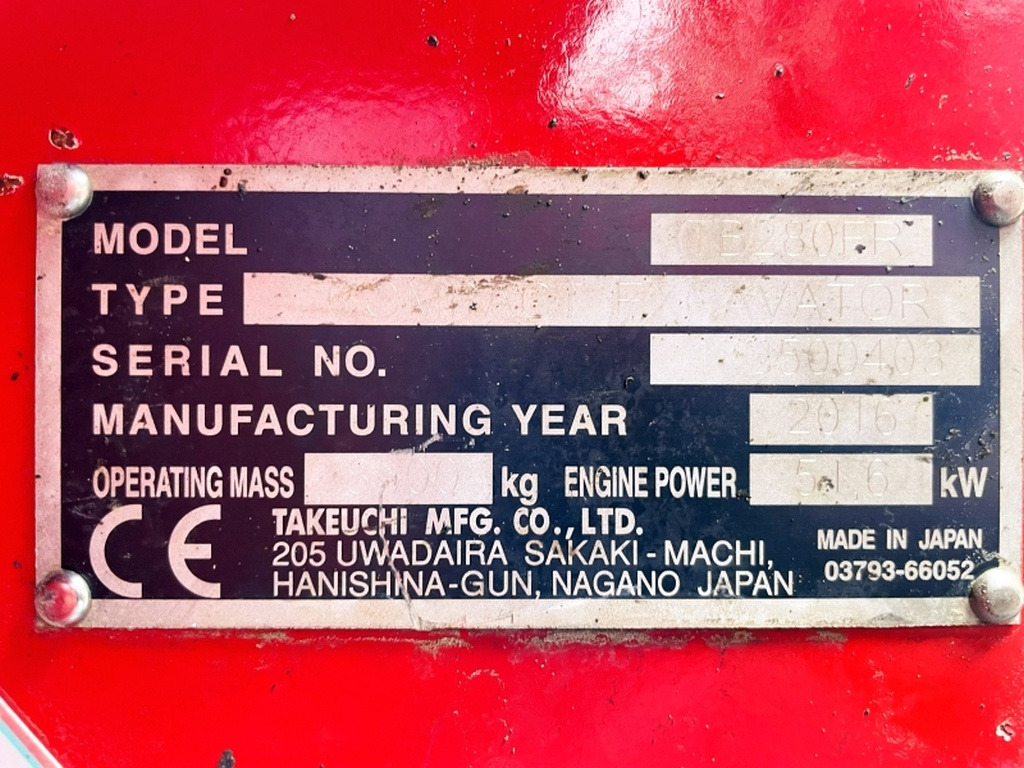 Takeuchi TB280FR (4051) - Mini bager: slika 3 Takeuchi TB280FR (4051) - Mini bager: slika 3