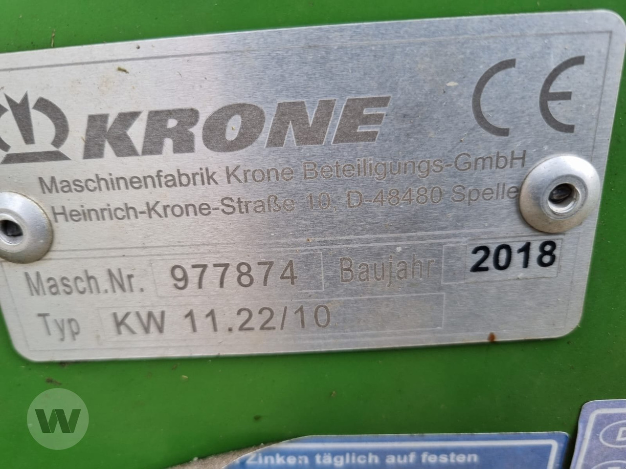 Krone KW 11.22/10 - Prevrtač/ Grabuljač: slika 2 Krone KW 11.22/10 - Prevrtač/ Grabuljač: slika 2