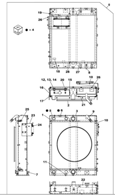 Case KNH10451 - KNH10450 - Sistem za hlađenje za Građevinska mašina: slika 1 Case KNH10451 - KNH10450 - Sistem za hlađenje za Građevinska mašina: slika 1