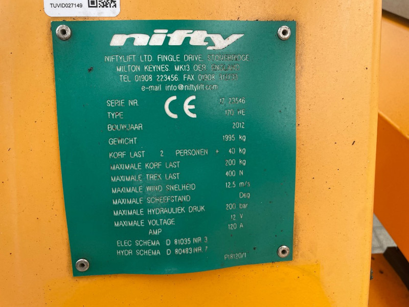 Niftylift 170 H E - Prikolična radna platforma: slika 3 Niftylift 170 H E - Prikolična radna platforma: slika 3