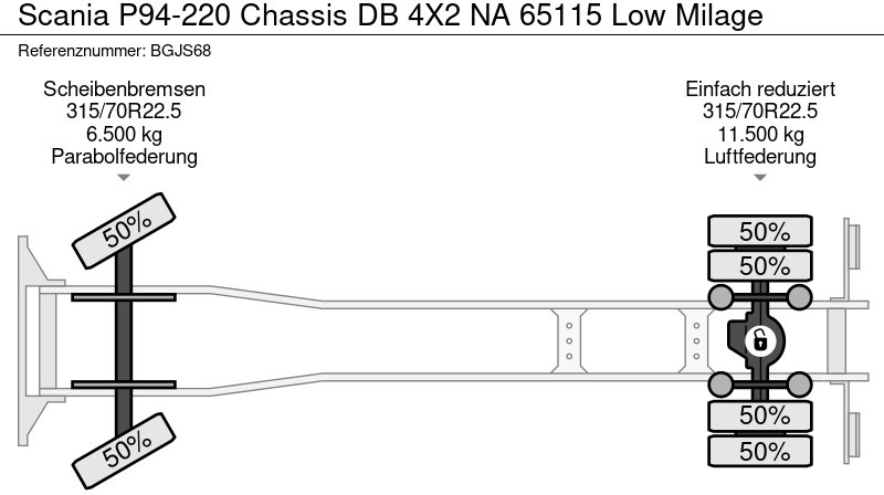 Scania P94-220 Chassis DB 4X2 NA 65115 Low Milage - Kamion sa golom šasijom i zatvorenom kabinom: slika 5 Scania P94-220 Chassis DB 4X2 NA 65115 Low Milage - Kamion sa golom šasijom i zatvorenom kabinom: slika 5