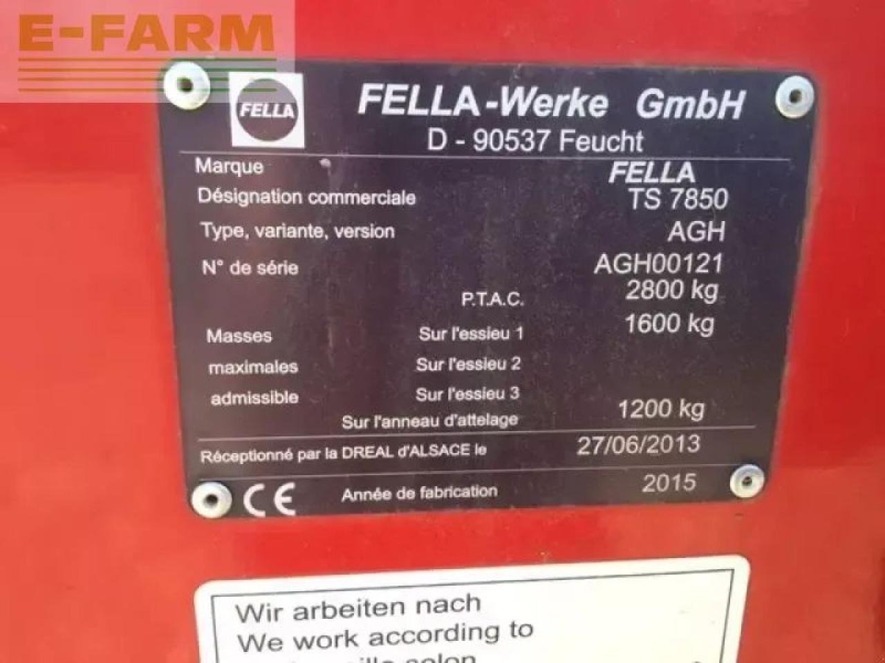 Fella ts 7850 - Prevrtač/ Grabuljač: slika 5 Fella ts 7850 - Prevrtač/ Grabuljač: slika 5