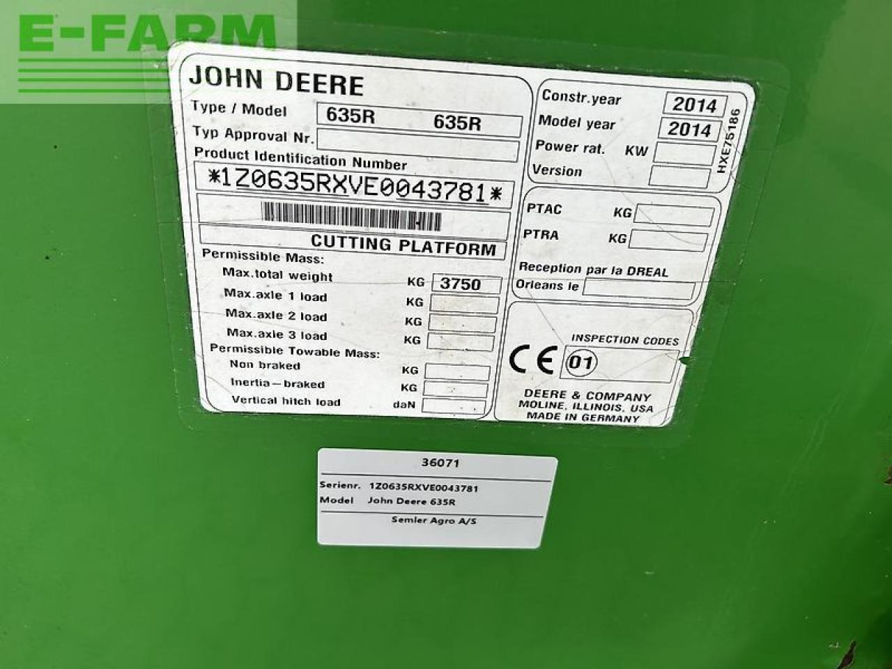 Dodatak za stočnu hranu John Deere 635r: slika 6